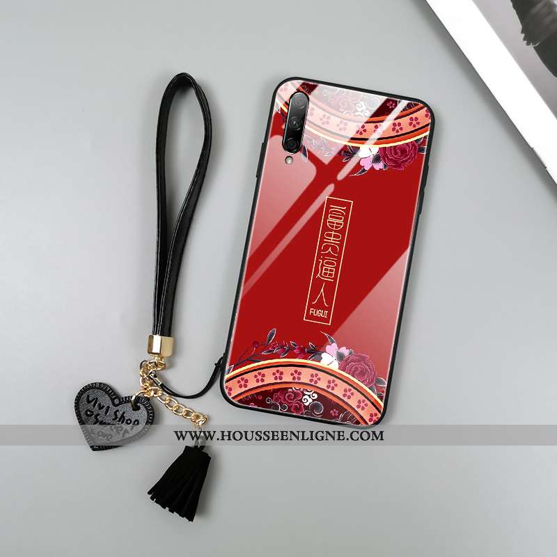 Étui Honor 9x Pro Verre Vintage Tout Compris Imprimé Rouge Style Chinois