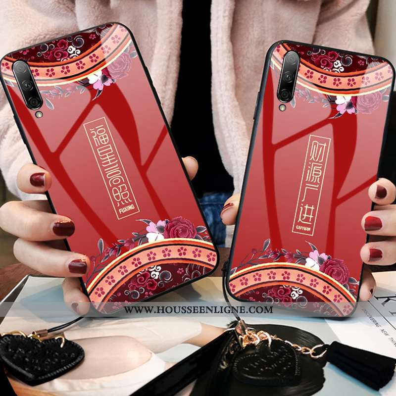 Étui Honor 9x Pro Verre Vintage Tout Compris Imprimé Rouge Style Chinois