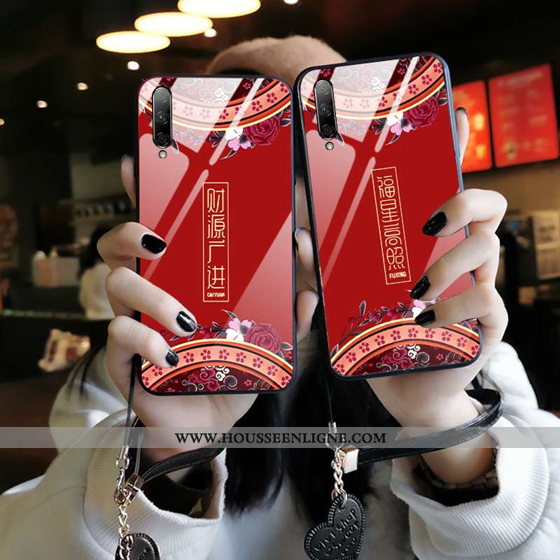 Étui Honor 9x Pro Verre Vintage Tout Compris Imprimé Rouge Style Chinois