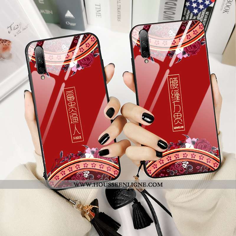 Étui Honor 9x Pro Verre Vintage Tout Compris Imprimé Rouge Style Chinois