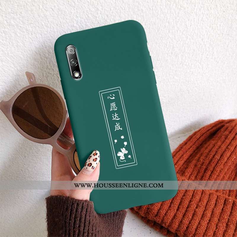 Étui Honor 9x Protection Délavé En Daim Légère Téléphone Portable Amoureux Ultra Coque Verte