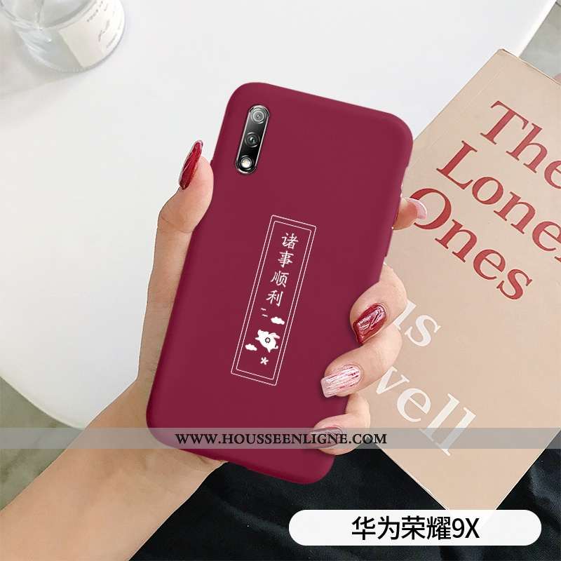 Étui Honor 9x Protection Délavé En Daim Légère Téléphone Portable Amoureux Ultra Coque Verte