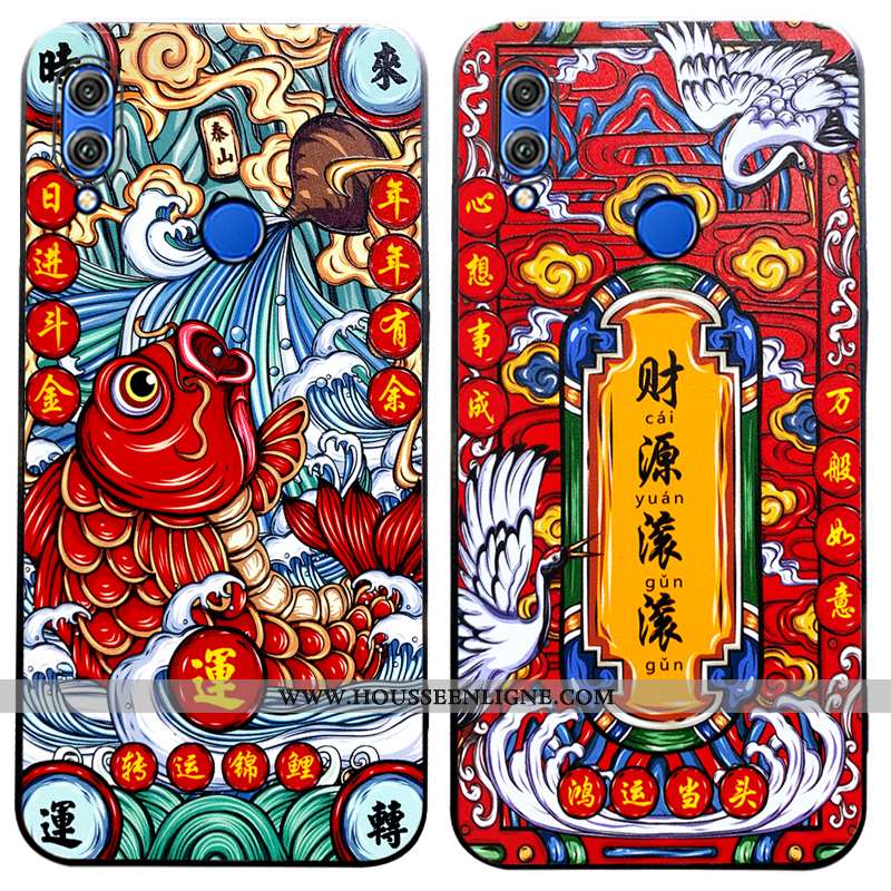 Étui Honor 9x Protection Ornements Suspendus Téléphone Portable Silicone Net Rouge Fluide Doux Incas