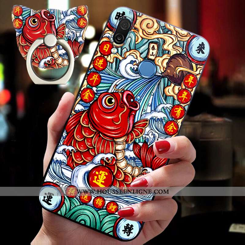 Étui Honor 9x Protection Ornements Suspendus Téléphone Portable Silicone Net Rouge Fluide Doux Incas