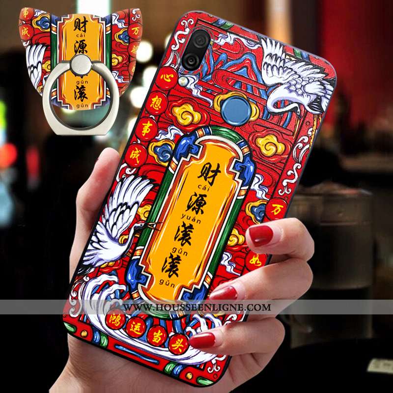 Étui Honor 9x Protection Ornements Suspendus Téléphone Portable Silicone Net Rouge Fluide Doux Incas