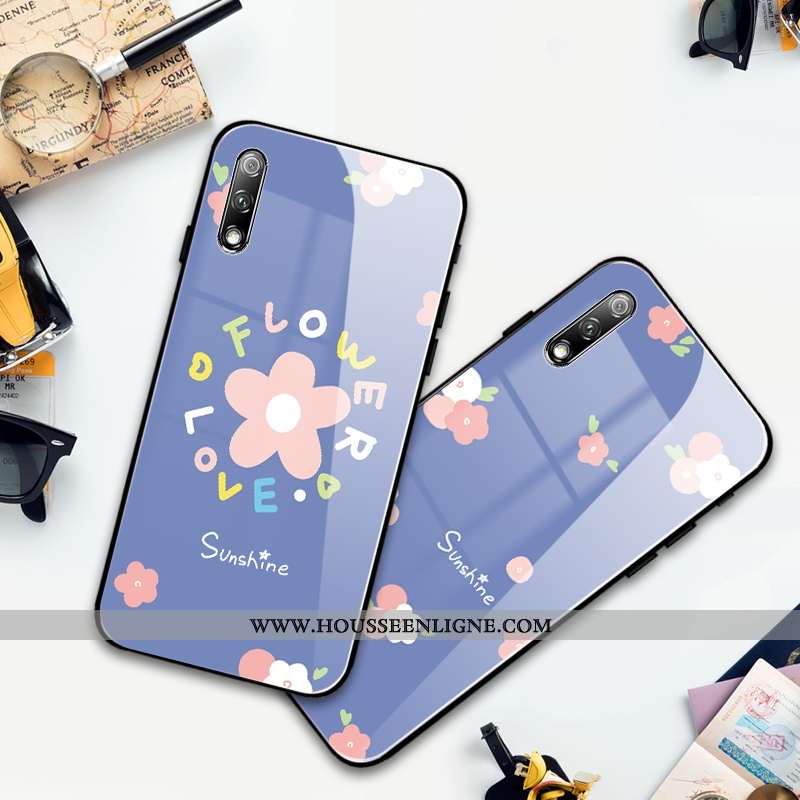 Étui Honor 9x Verre Personnalité Coque Silicone Violet Protection Miroir