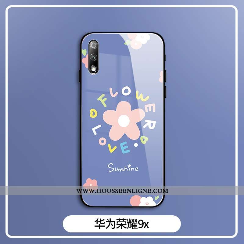 Étui Honor 9x Verre Personnalité Coque Silicone Violet Protection Miroir