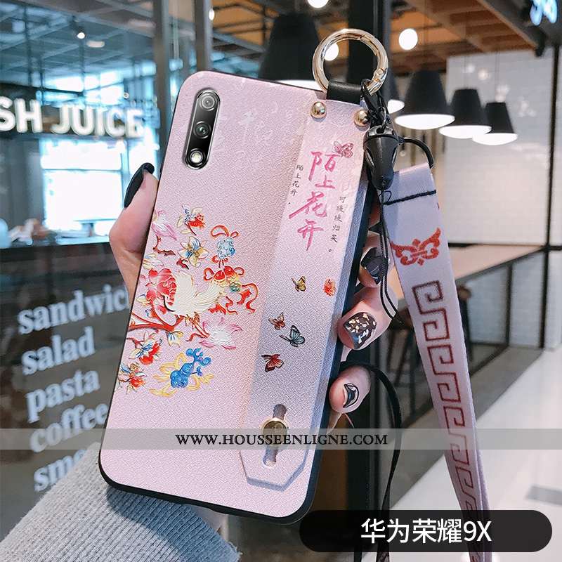 Étui Honor 9x Vintage Ultra Fluide Doux Simple Silicone Personnalité Créatif Bleu