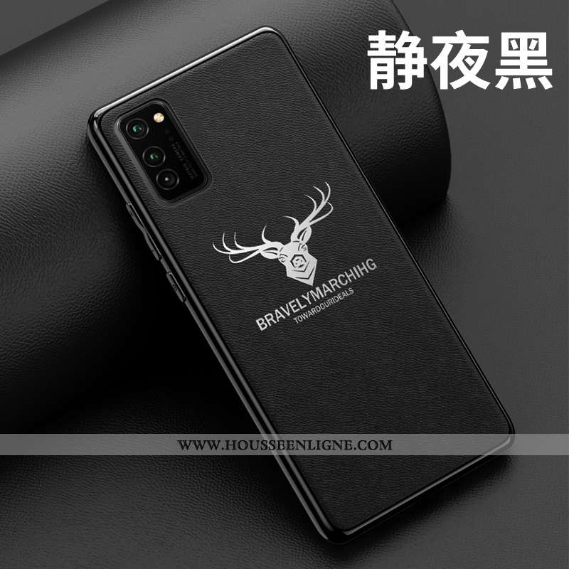 Étui Honor View30 Fluide Doux Silicone Incassable Cuir Cerf Orange Téléphone Portable