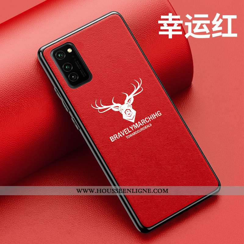 Étui Honor View30 Fluide Doux Silicone Incassable Cuir Cerf Orange Téléphone Portable