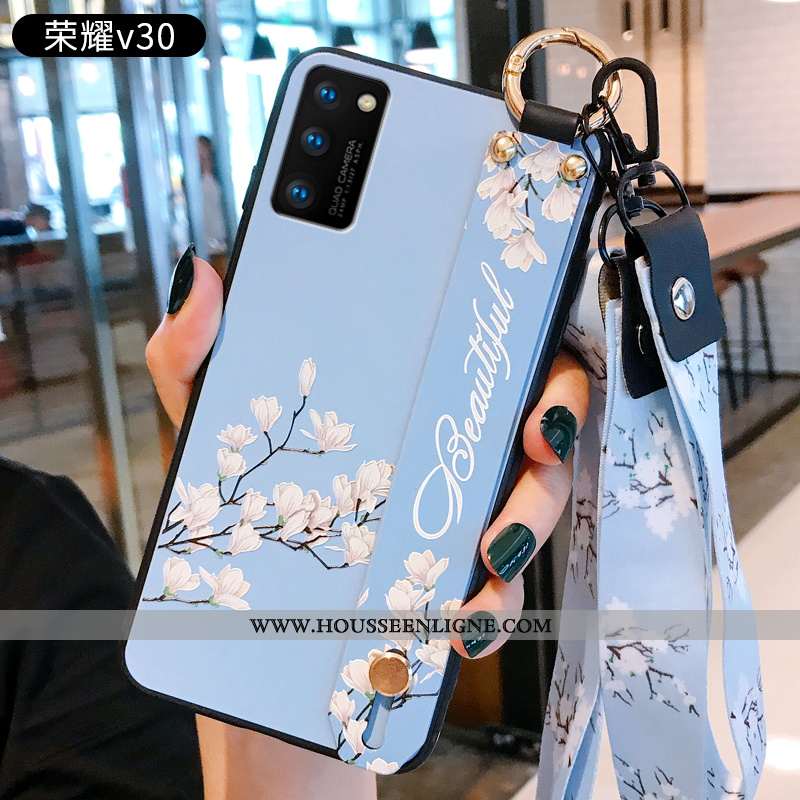 Étui Honor View30 Mode Protection Personnalité Côté Fin Délavé En Daim Simple Coque Rose