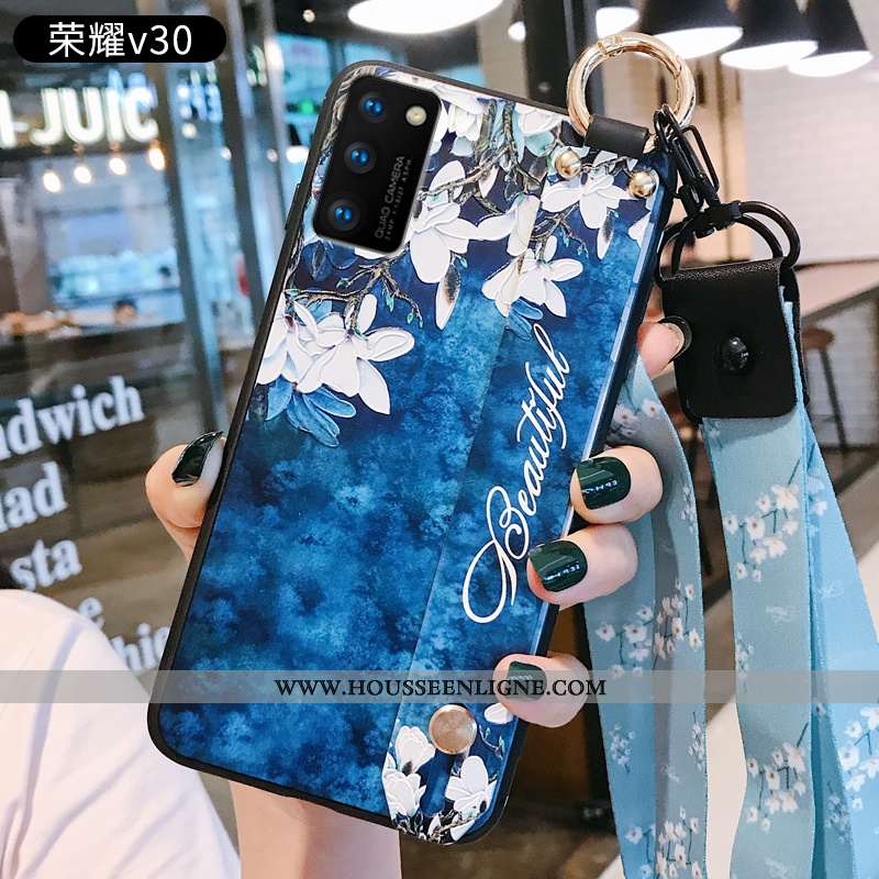 Étui Honor View30 Mode Protection Personnalité Côté Fin Délavé En Daim Simple Coque Rose