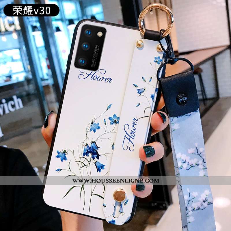 Étui Honor View30 Mode Protection Personnalité Côté Fin Délavé En Daim Simple Coque Rose