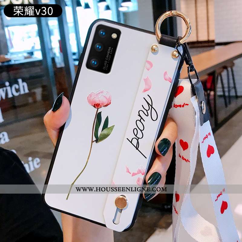 Étui Honor View30 Mode Protection Personnalité Côté Fin Délavé En Daim Simple Coque Rose
