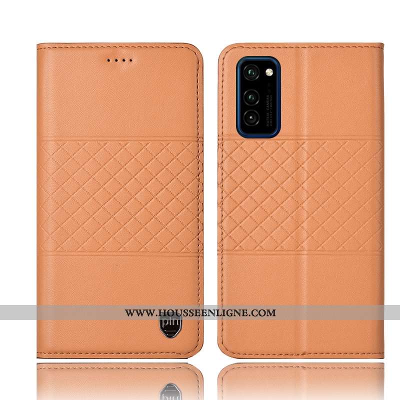Étui Honor View30 Pro Cuir Véritable Protection Tout Compris Housse Téléphone Portable Coque Marron