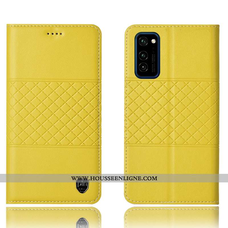 Étui Honor View30 Pro Cuir Véritable Protection Tout Compris Housse Téléphone Portable Coque Marron