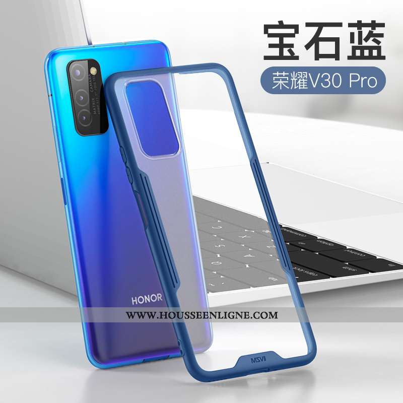 Étui Honor View30 Pro Fluide Doux Silicone Protection Tout Compris Légère Téléphone Portable Bleu