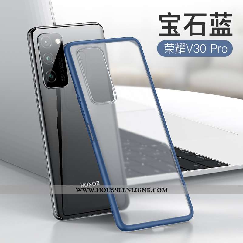 Étui Honor View30 Pro Fluide Doux Silicone Protection Tout Compris Légère Téléphone Portable Bleu