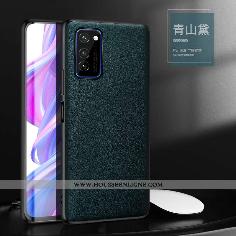 Étui Honor View30 Pro Personnalité Créatif Cuir Véritable Cuir Incassable Noir Protection