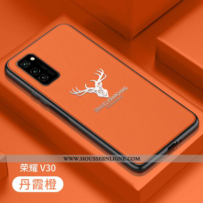 Étui Honor View30 Pro Personnalité Cuir Silicone Protection Bleu Incassable