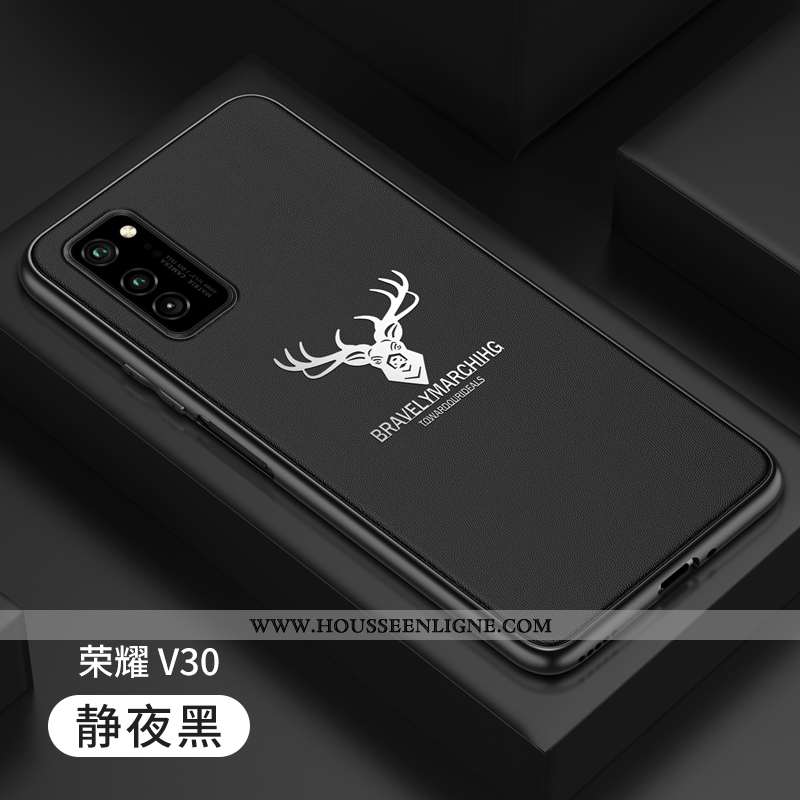 Étui Honor View30 Pro Personnalité Cuir Silicone Protection Bleu Incassable