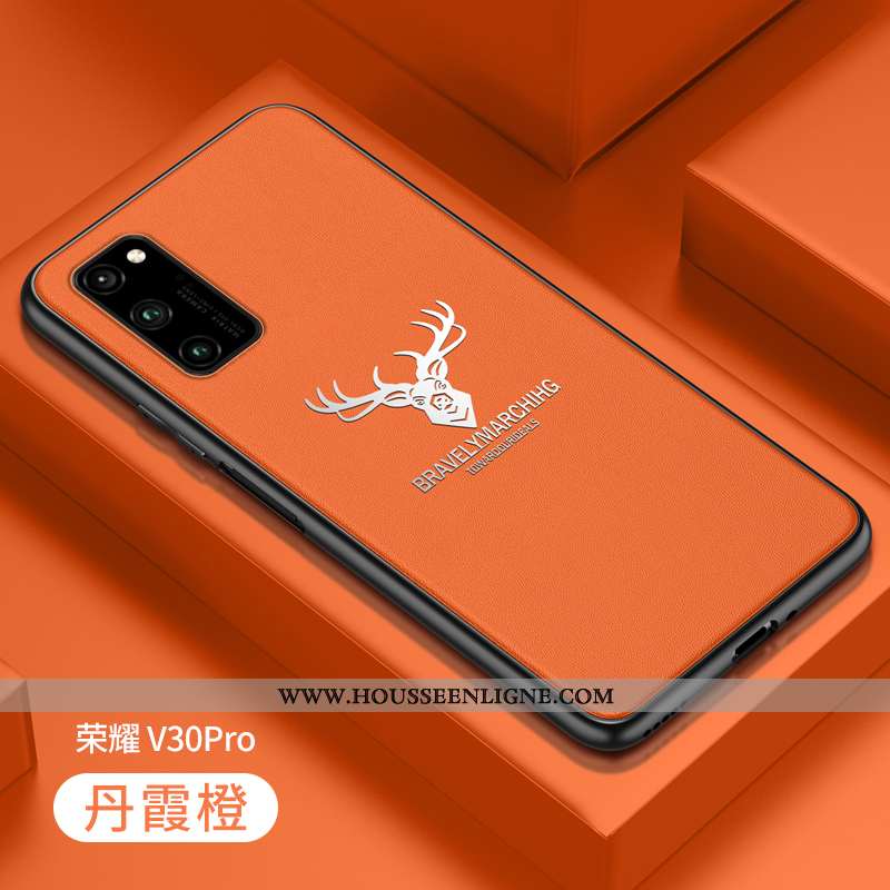 Étui Honor View30 Pro Personnalité Cuir Silicone Protection Bleu Incassable