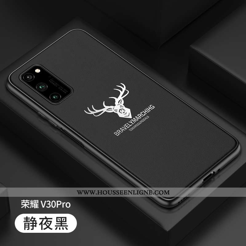 Étui Honor View30 Pro Personnalité Cuir Silicone Protection Bleu Incassable