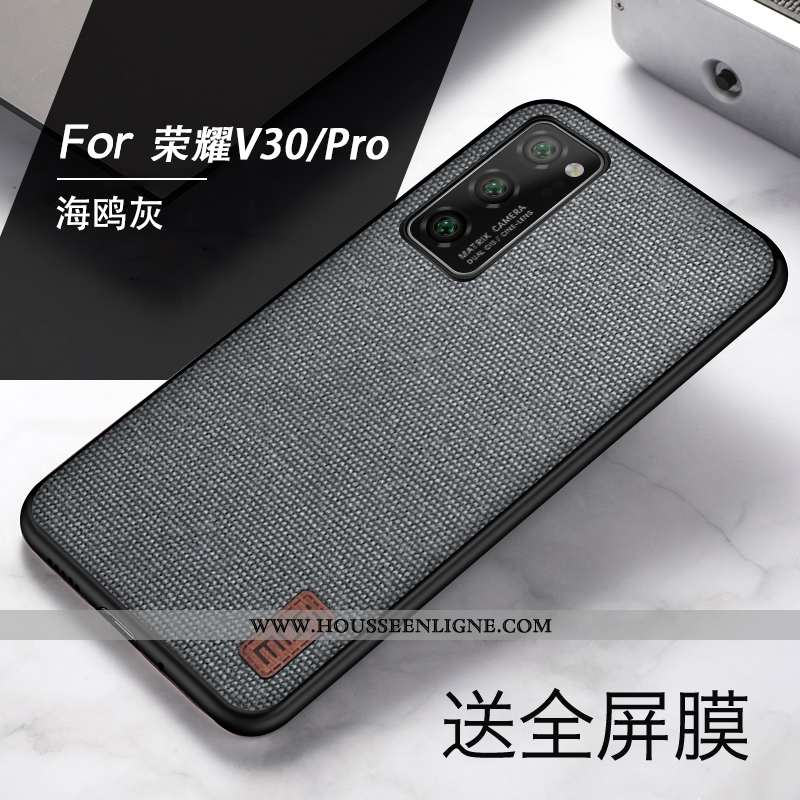 Étui Honor View30 Pro Protection Silicone Coque Téléphone Portable Tissu Noir