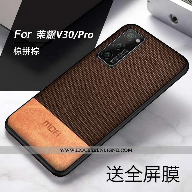 Étui Honor View30 Pro Protection Silicone Coque Téléphone Portable Tissu Noir