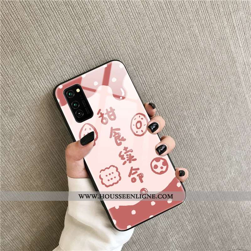 Étui Honor View30 Pro Protection Verre Rouge Fraise Téléphone Portable Net Rouge