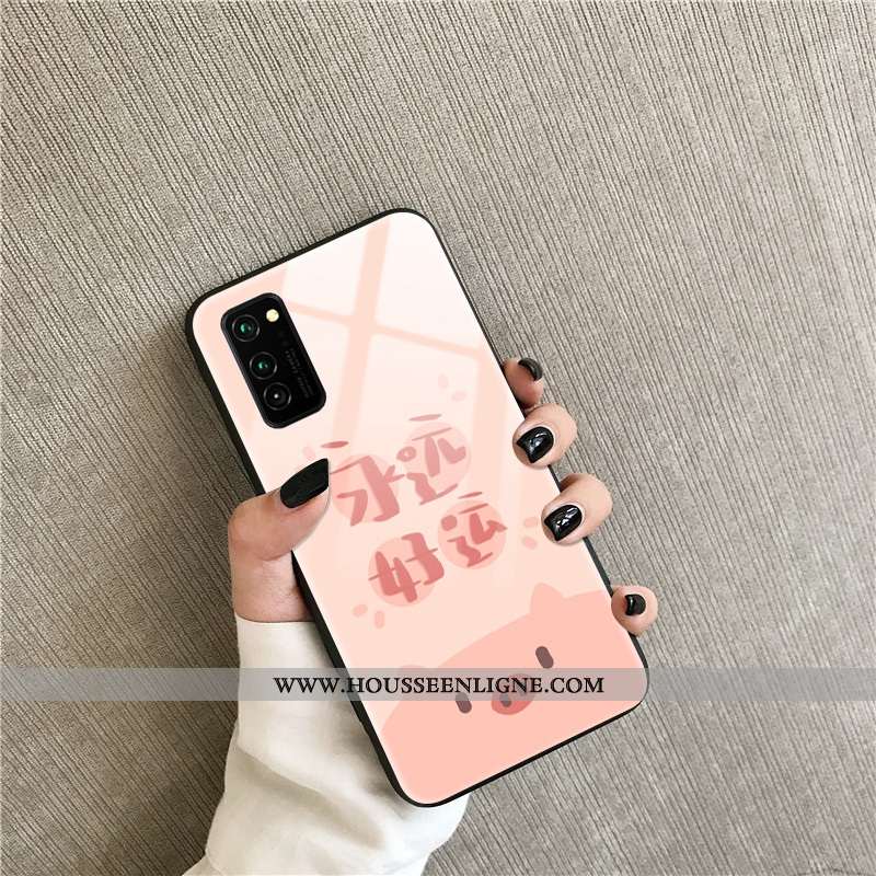 Étui Honor View30 Pro Protection Verre Rouge Fraise Téléphone Portable Net Rouge