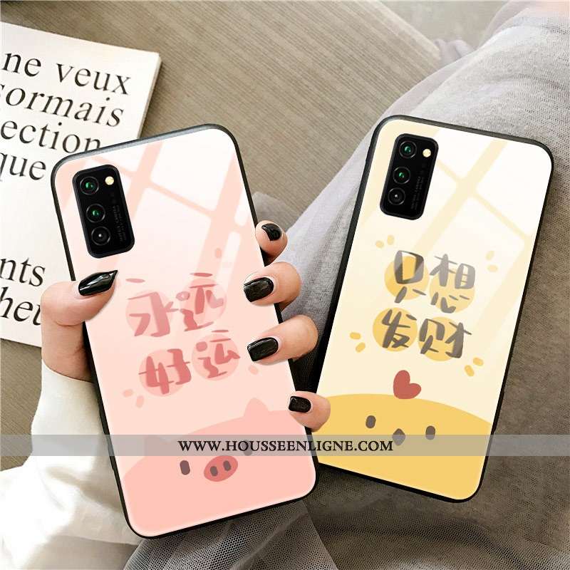 Étui Honor View30 Pro Protection Verre Rouge Fraise Téléphone Portable Net Rouge