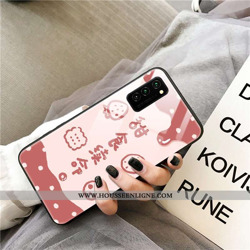 Étui Honor View30 Pro Protection Verre Rouge Fraise Téléphone Portable Net Rouge