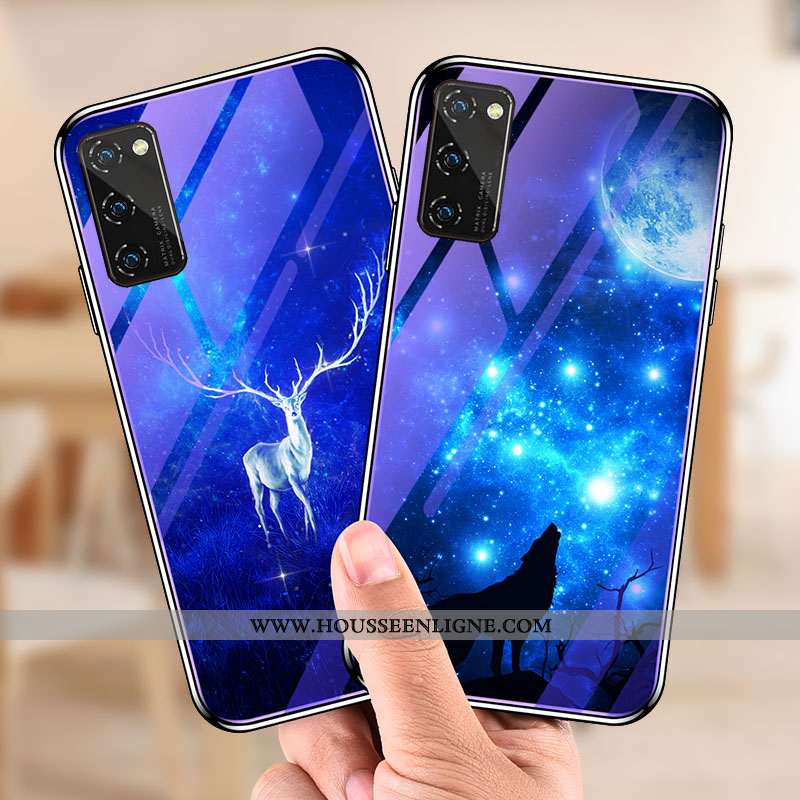 Étui Honor View30 Protection Verre Style Chinois Tendance Personnalité Silicone Bleu