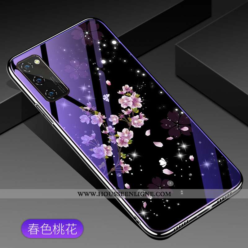 Étui Honor View30 Protection Verre Style Chinois Tendance Personnalité Silicone Bleu
