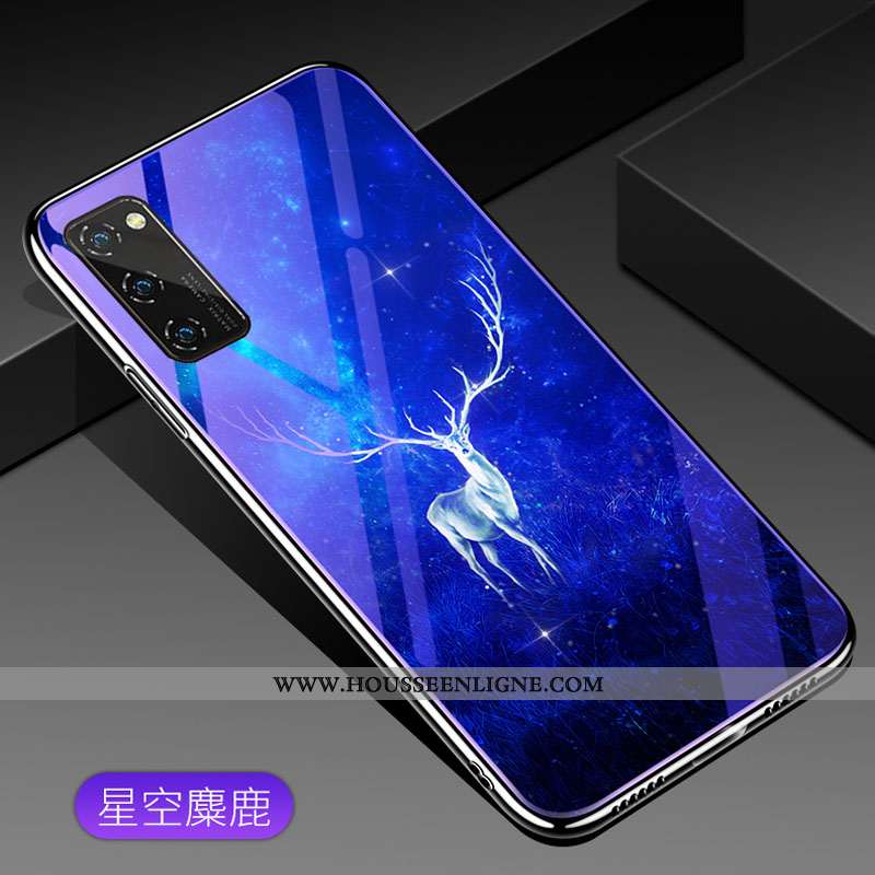 Étui Honor View30 Protection Verre Style Chinois Tendance Personnalité Silicone Bleu
