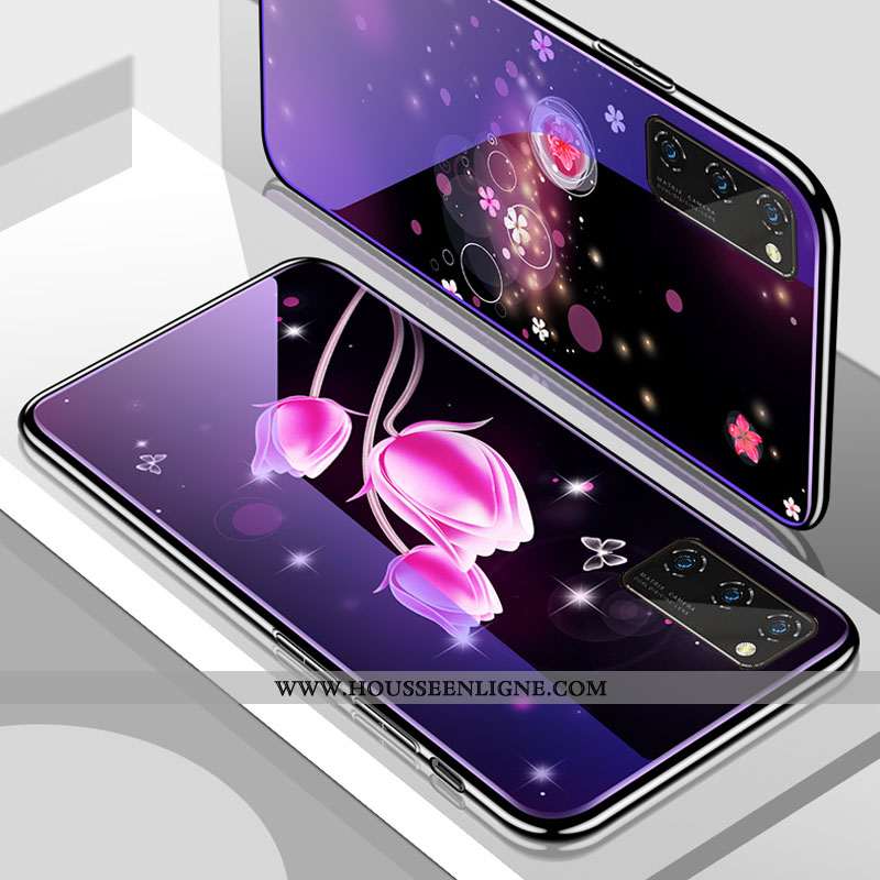 Étui Honor View30 Protection Verre Style Chinois Tendance Personnalité Silicone Bleu