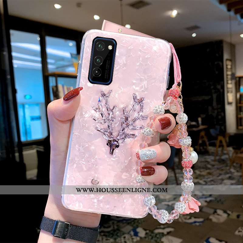 Étui Honor View30 Strass Ornements Suspendus Personnalité Coque Coloré Elk Blanche