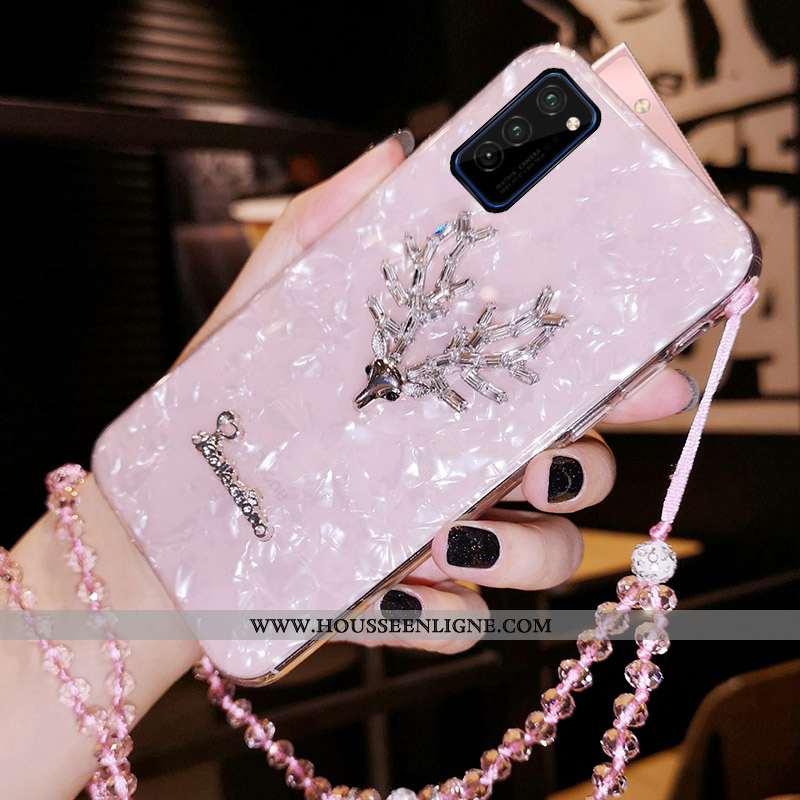 Étui Honor View30 Strass Ornements Suspendus Personnalité Coque Coloré Elk Blanche