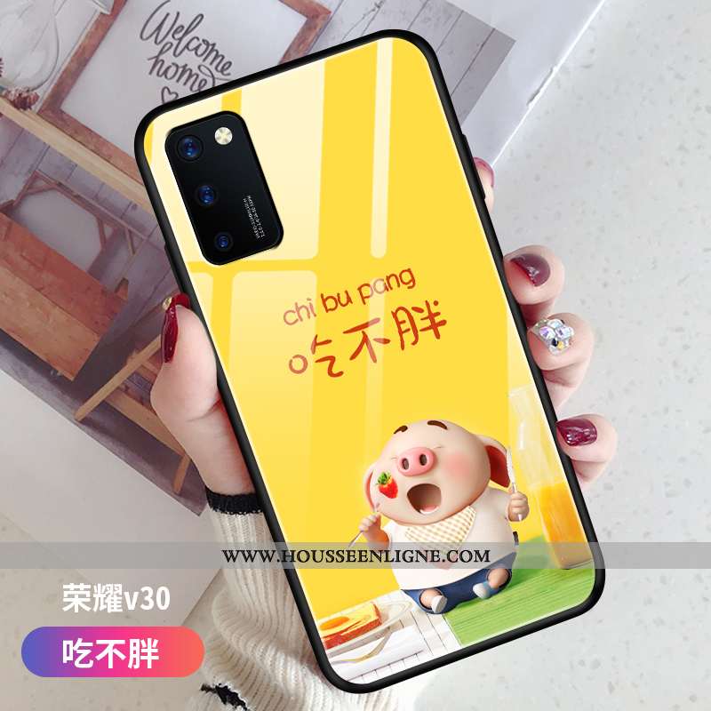 Étui Honor View30 Tendance Légère Nouveau Téléphone Portable Dessin Animé Jaune Charmant