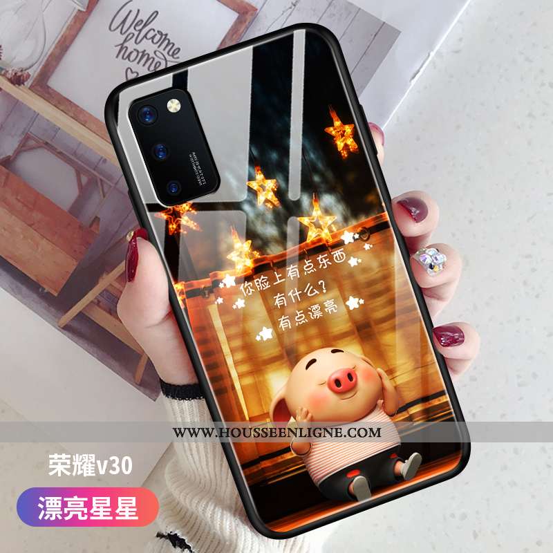 Étui Honor View30 Tendance Légère Nouveau Téléphone Portable Dessin Animé Jaune Charmant
