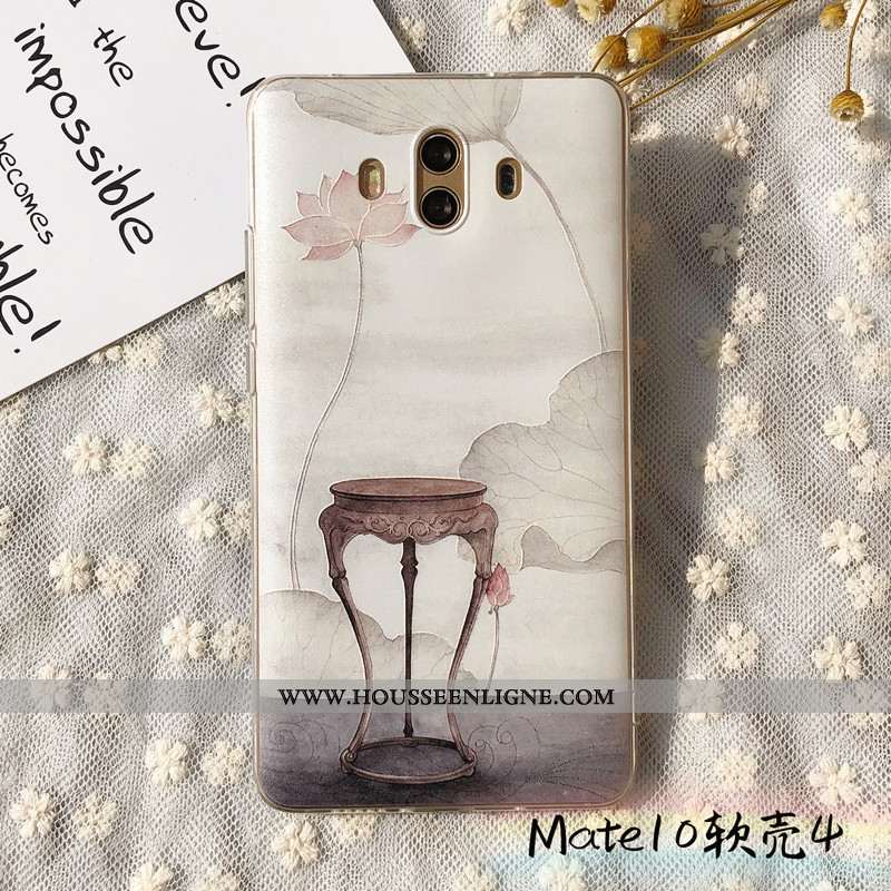 Étui Huawei Mate 10 Fluide Doux Protection Coque Ornements Suspendus Gaufrage Incassable Téléphone P