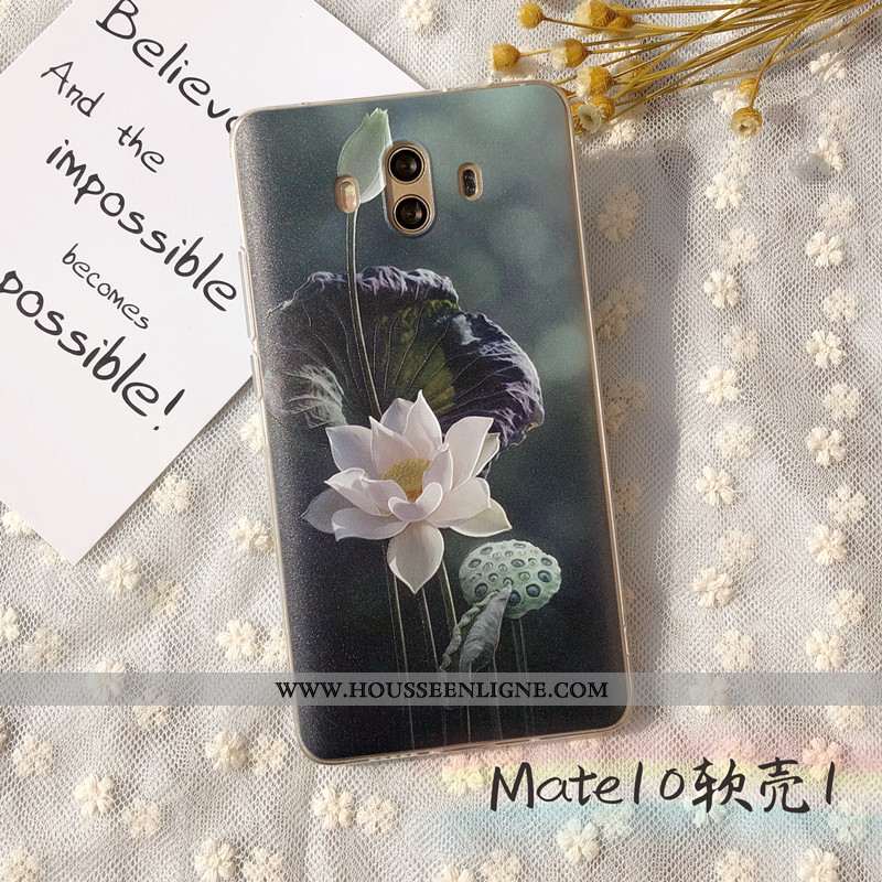 Étui Huawei Mate 10 Fluide Doux Protection Coque Ornements Suspendus Gaufrage Incassable Téléphone P