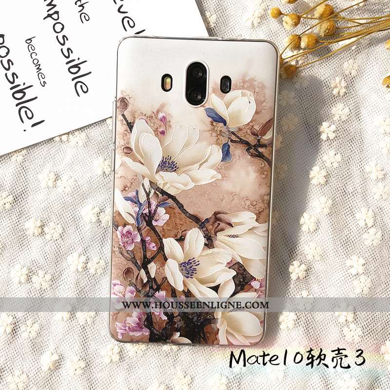 Étui Huawei Mate 10 Fluide Doux Protection Coque Ornements Suspendus Gaufrage Incassable Téléphone P