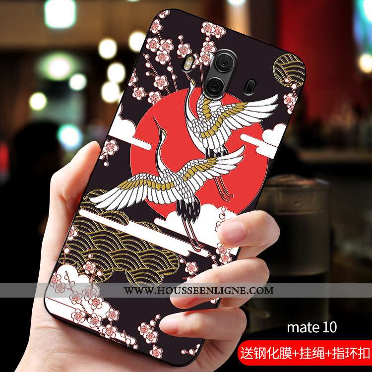 Étui Huawei Mate 10 Fluide Doux Silicone Personnalisé Tendance Rouge Téléphone Portable Rose