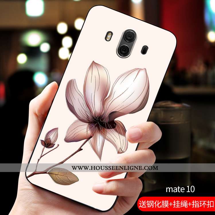Étui Huawei Mate 10 Fluide Doux Silicone Personnalisé Tendance Rouge Téléphone Portable Rose