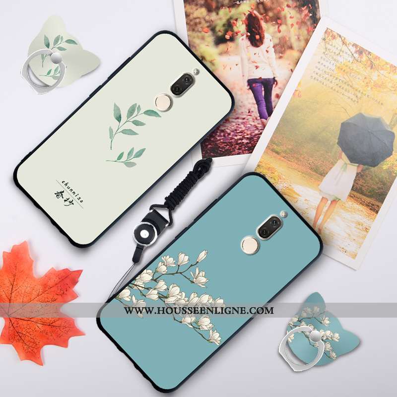 Étui Huawei Mate 10 Lite Fluide Doux Silicone Ornements Suspendus Coque Téléphone Portable Bleu