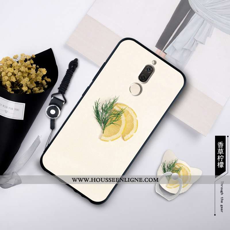 Étui Huawei Mate 10 Lite Fluide Doux Silicone Ornements Suspendus Coque Téléphone Portable Bleu