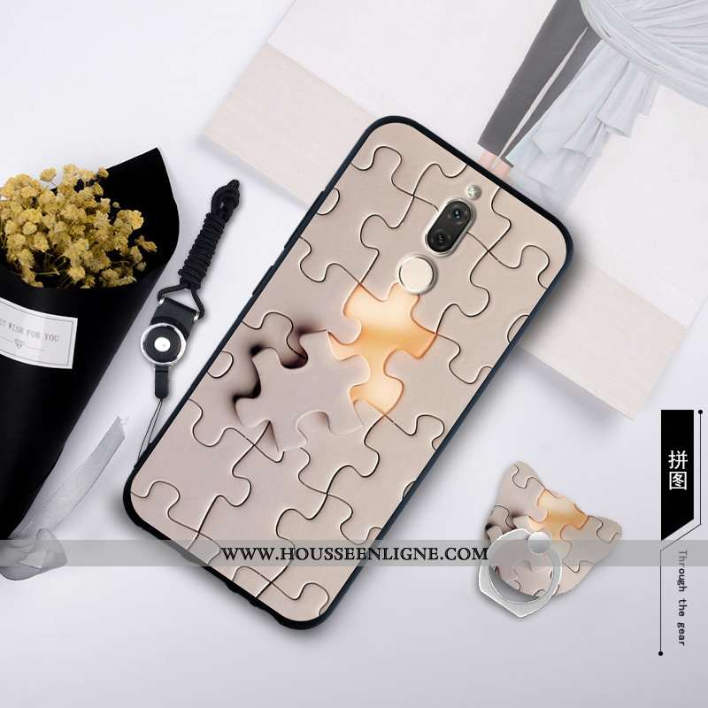 Étui Huawei Mate 10 Lite Fluide Doux Silicone Ornements Suspendus Coque Téléphone Portable Bleu