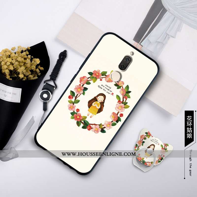 Étui Huawei Mate 10 Lite Fluide Doux Silicone Ornements Suspendus Coque Téléphone Portable Bleu